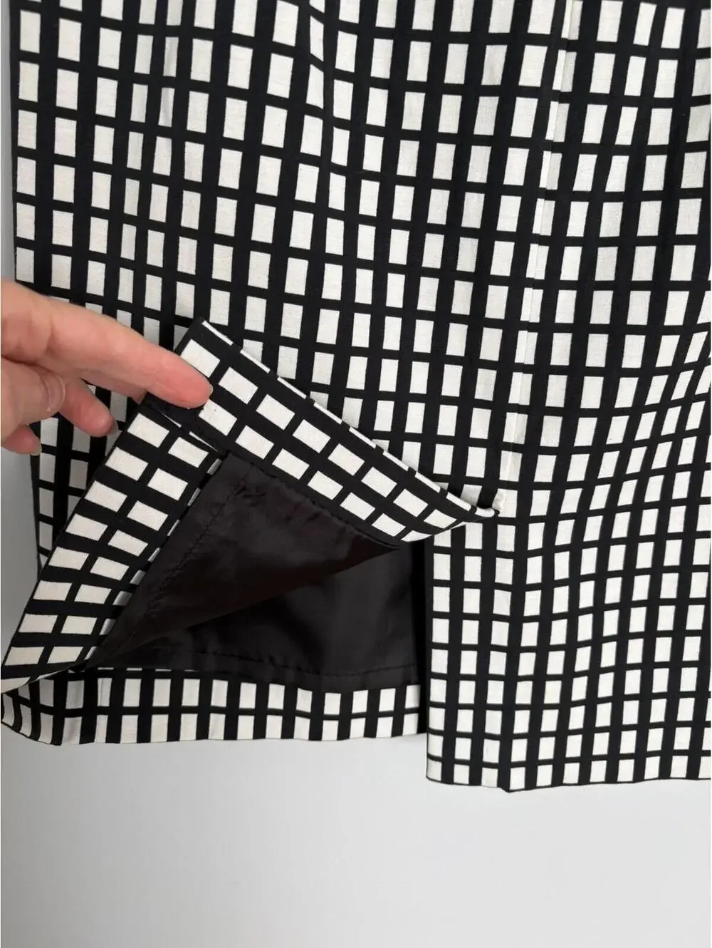 J CREW The Pencil Skirt Black White GEOMETRIC Business Skirt Women's Size 4